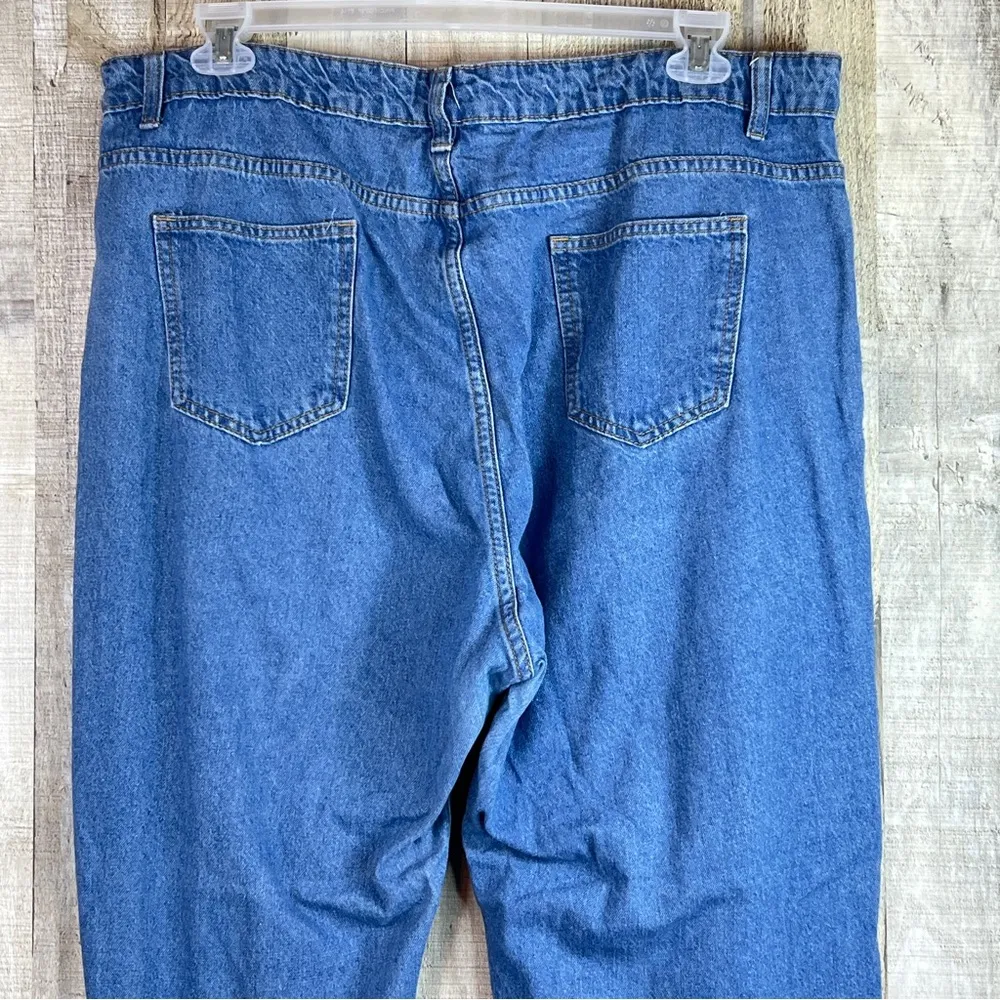 Shein Size 2XL Straight Leg Blue Wash Denim Jeans 5 Pockets No Stretch B… - Image 5