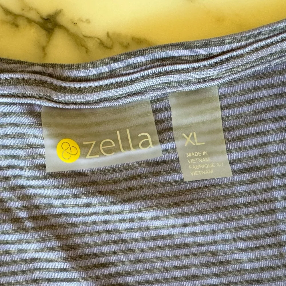NWT Zella Work For It Stripe Tank Top Gray and Purple Stripes Size XL - Image 10