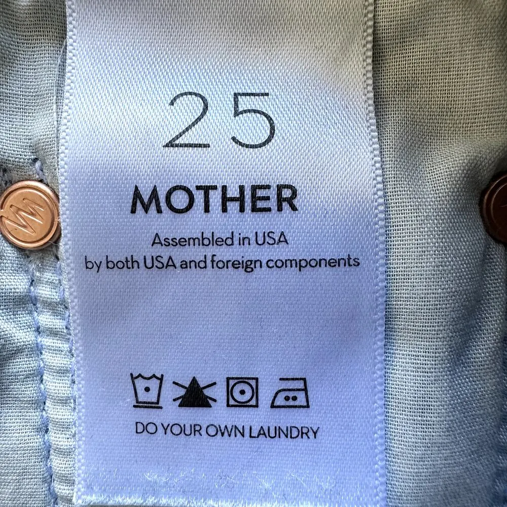 Mother The Insider Crop Step Fray Jeans Home Movies Raw Hem Ankle Dark Blue 25 - Image 4