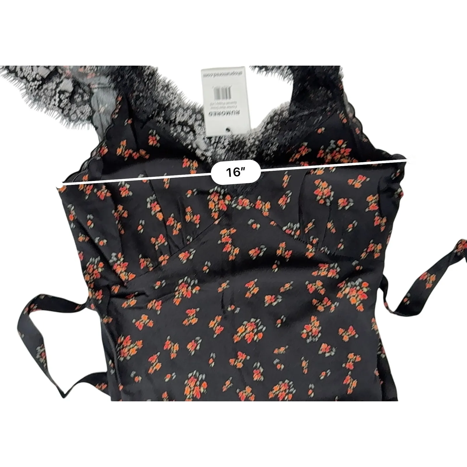 Rumored Frontier‎ Lace Black Maxi Dress XS Black Floral Romantic Shabby Chic Blue - Image 4