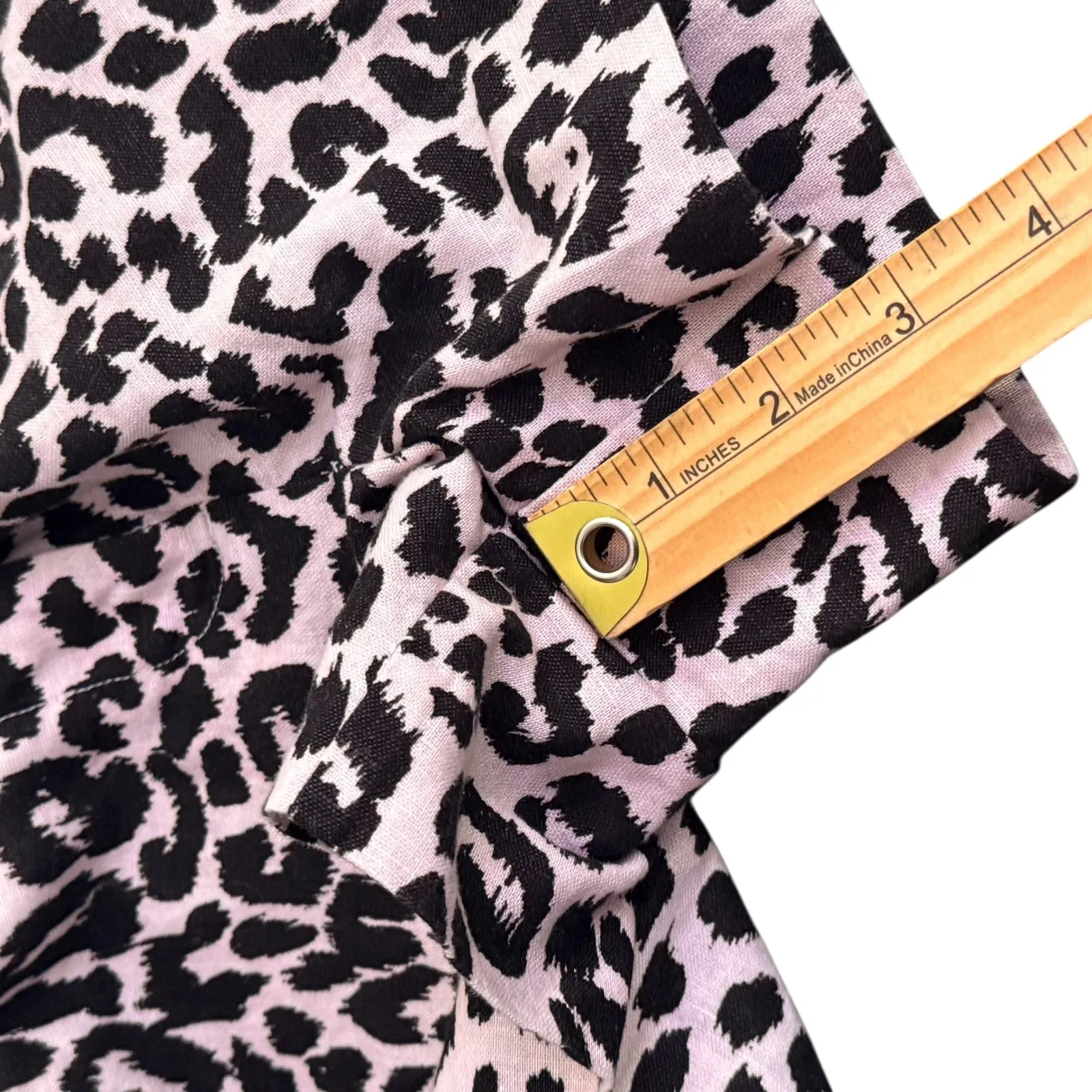 J.Crew Pink Leopard Print Ruffle Shorts Women Size 0 Animal Print Linen Cotton‎ - Image 11