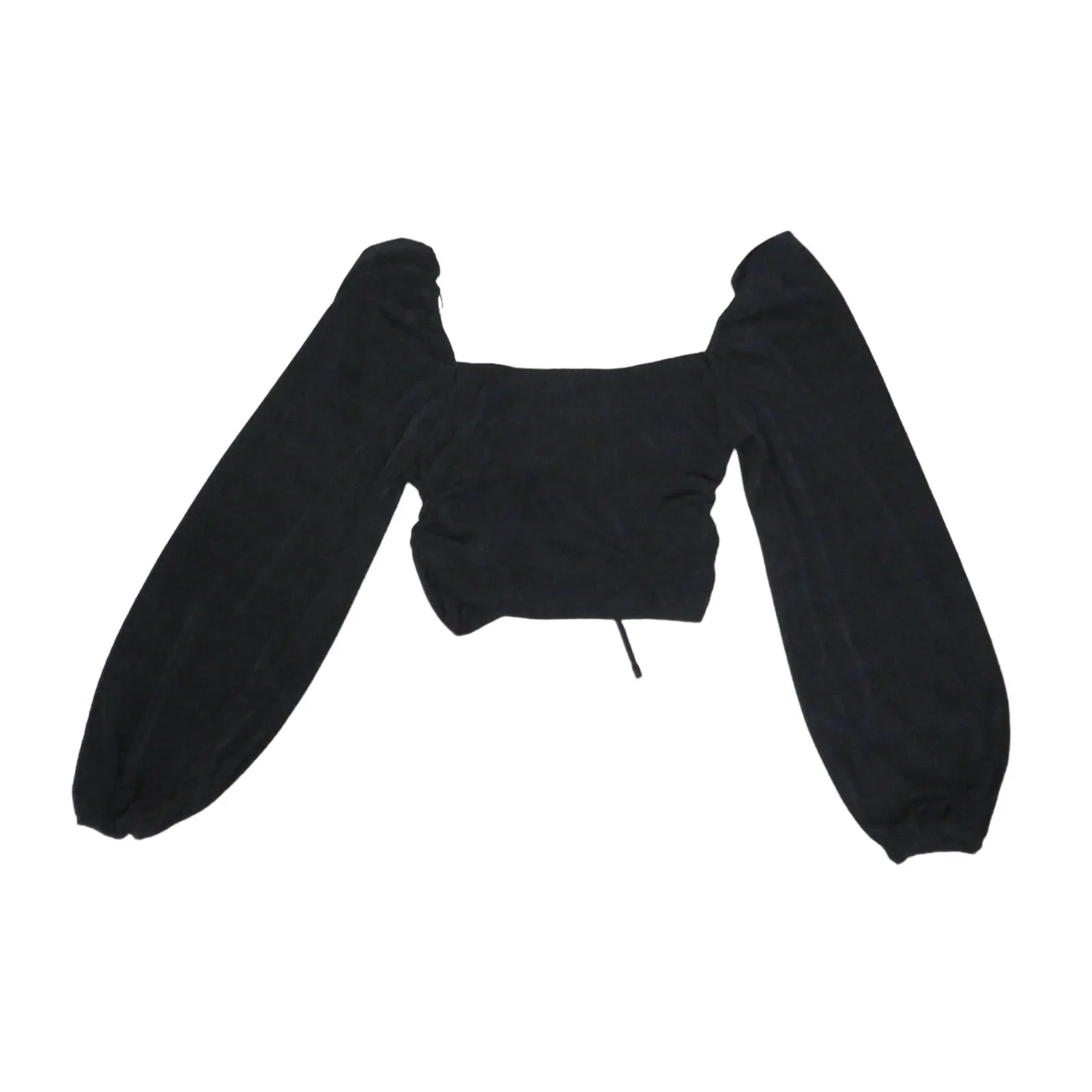 Gab & Kate Cut Out Long Sleeve Crop Top Stretch Black Sz Medium NWOT - Image 2