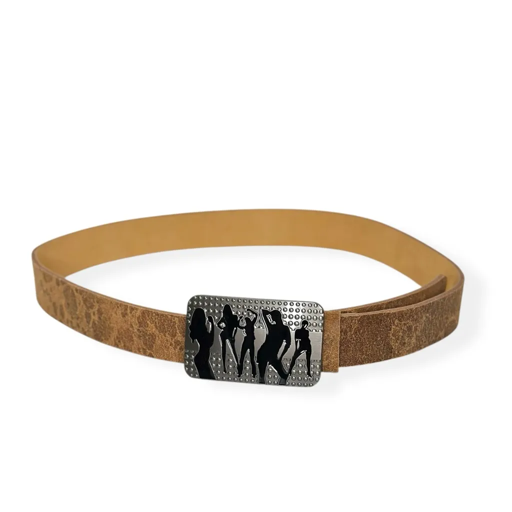 JADED LONDON Wasted Potential Club Leather Belt, Brown, OS - Image 4