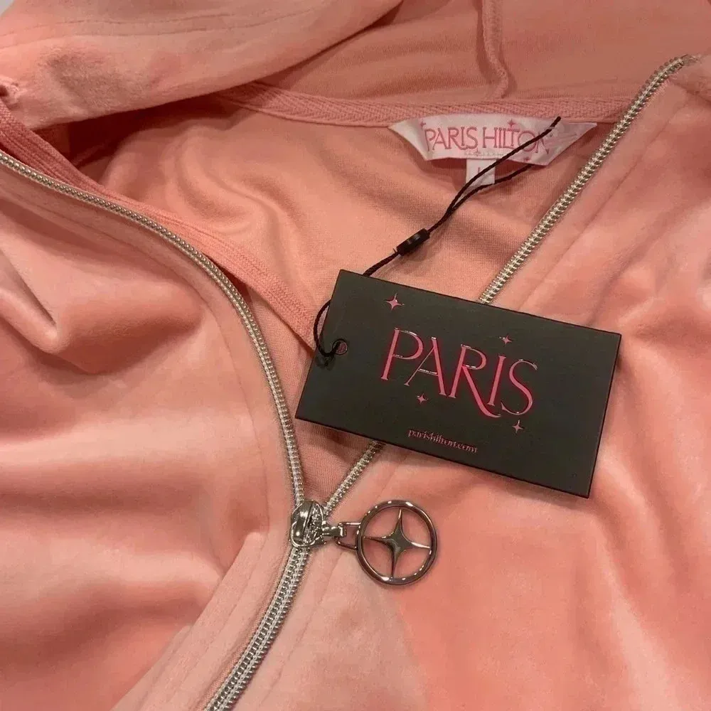 Paris Hilton SPARKLE BOSS BABE HOODIE Size L NWT Pink Size L - Image 5