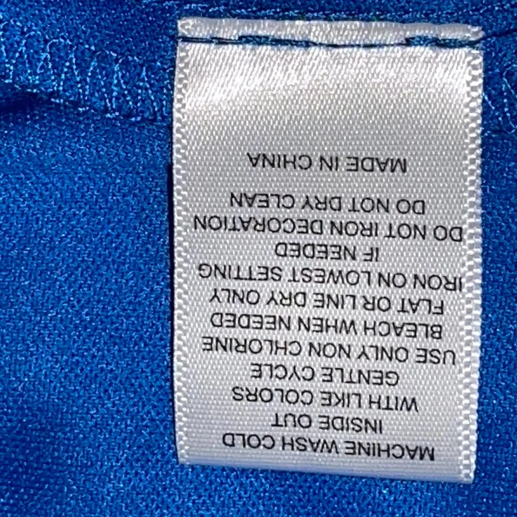 Crystal Doll Blue White Floral‎ Minidress Off the Shoulder Short Sleeves Size L - Image 6