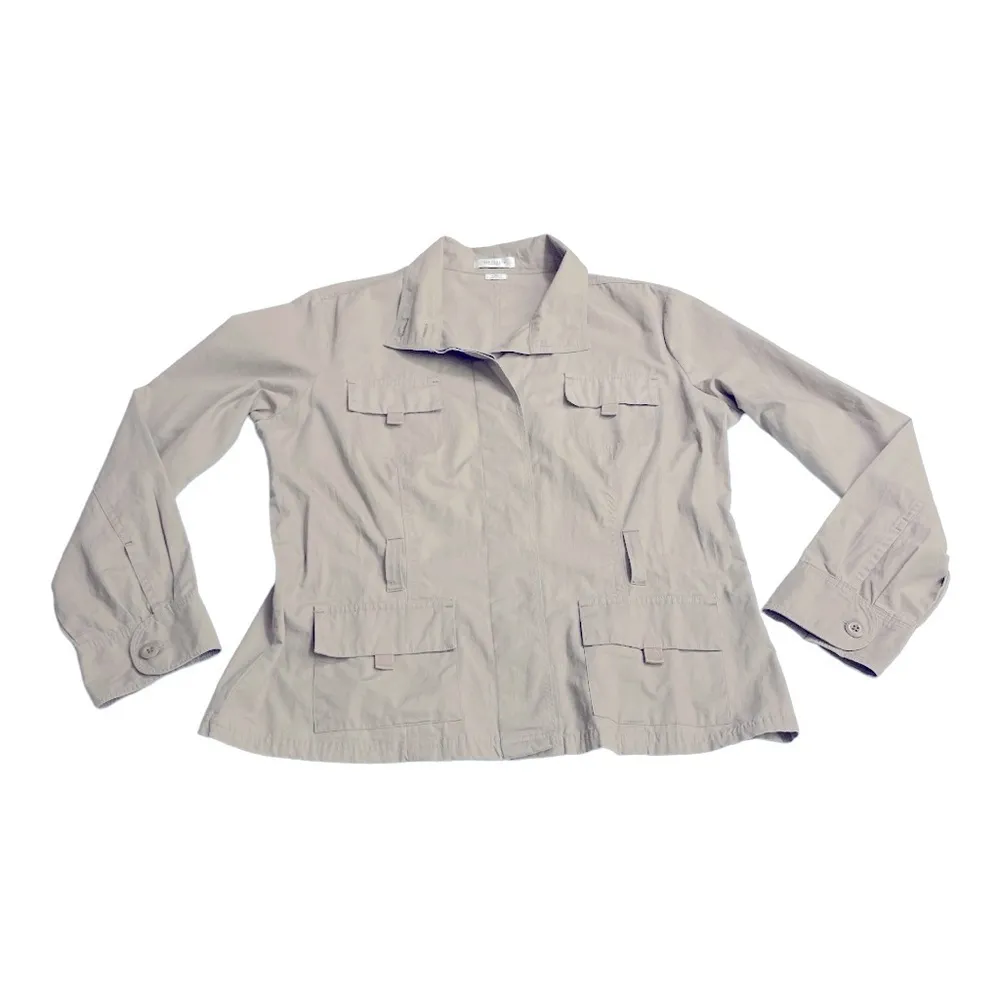 Van Heusen Lightweight Long Sleeves Women's Jacket Sz M Beige - Image 6