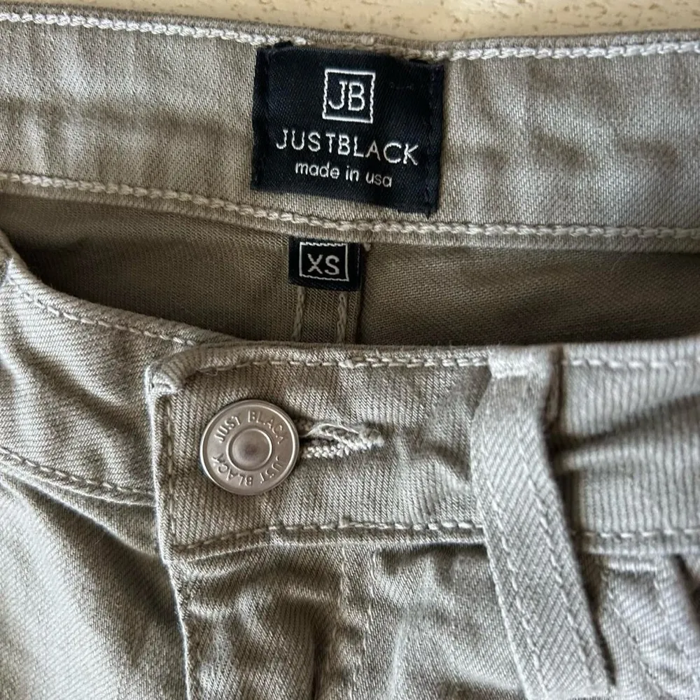 Just Black Olive Denim Cut-Off Shorts - Distressed, Raw Hem, XS, USA Made - Image 3