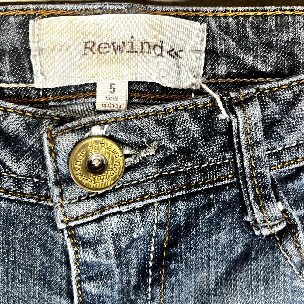 Rewind Jeans Juniors 5 Blue Skinny Low Rise Distressed Stretch Denim Casual - Image 5