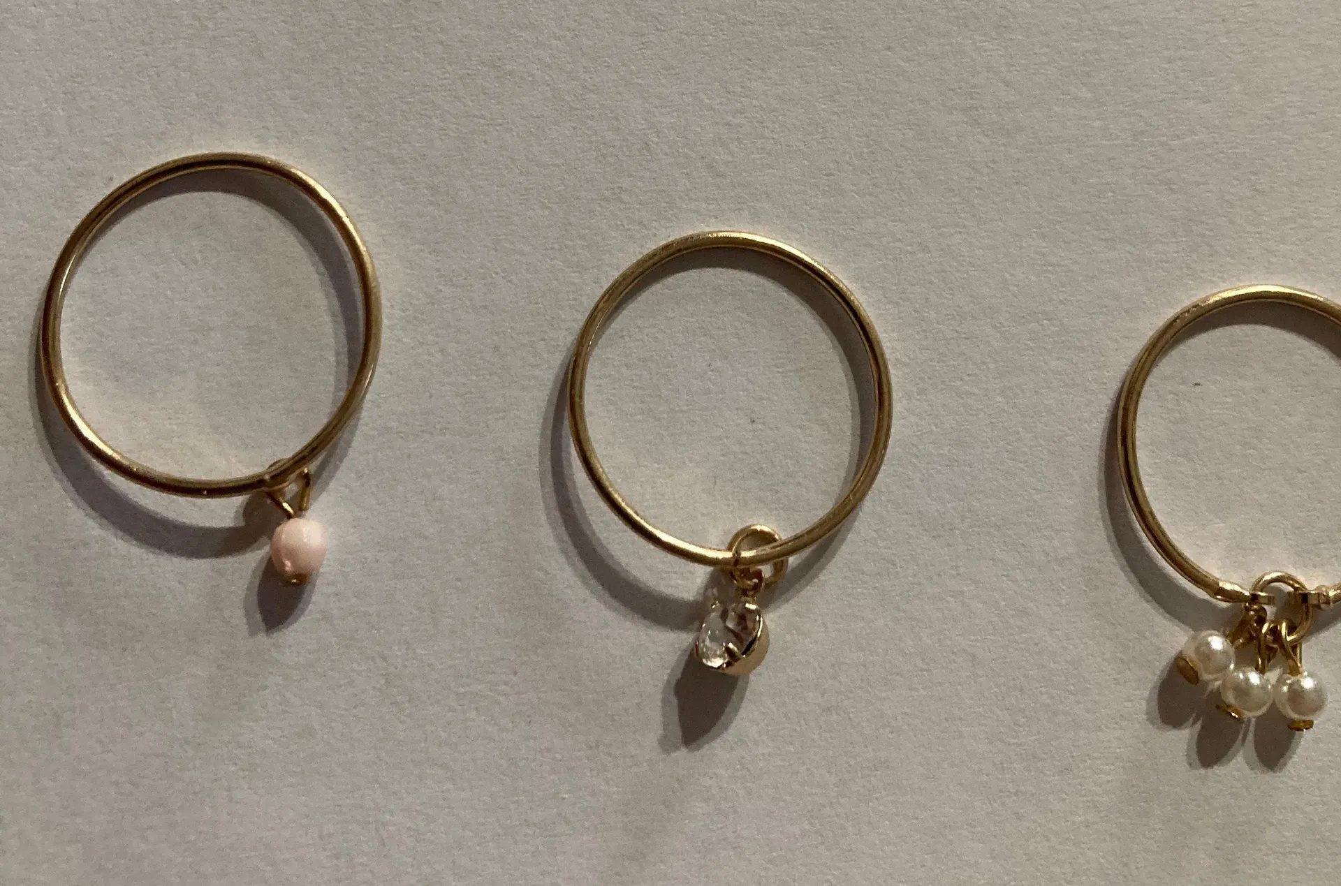 Yoowei 3.5mm Amber Chandelier Rings for Women Stunning Genuine Natural Amber 3 Rings Gold - Image 3