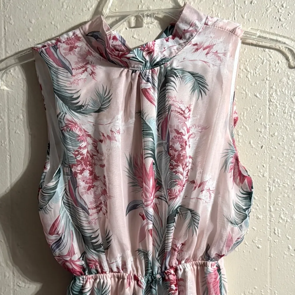 Pink and Gray Mock Neck Romper Size M - Image 3
