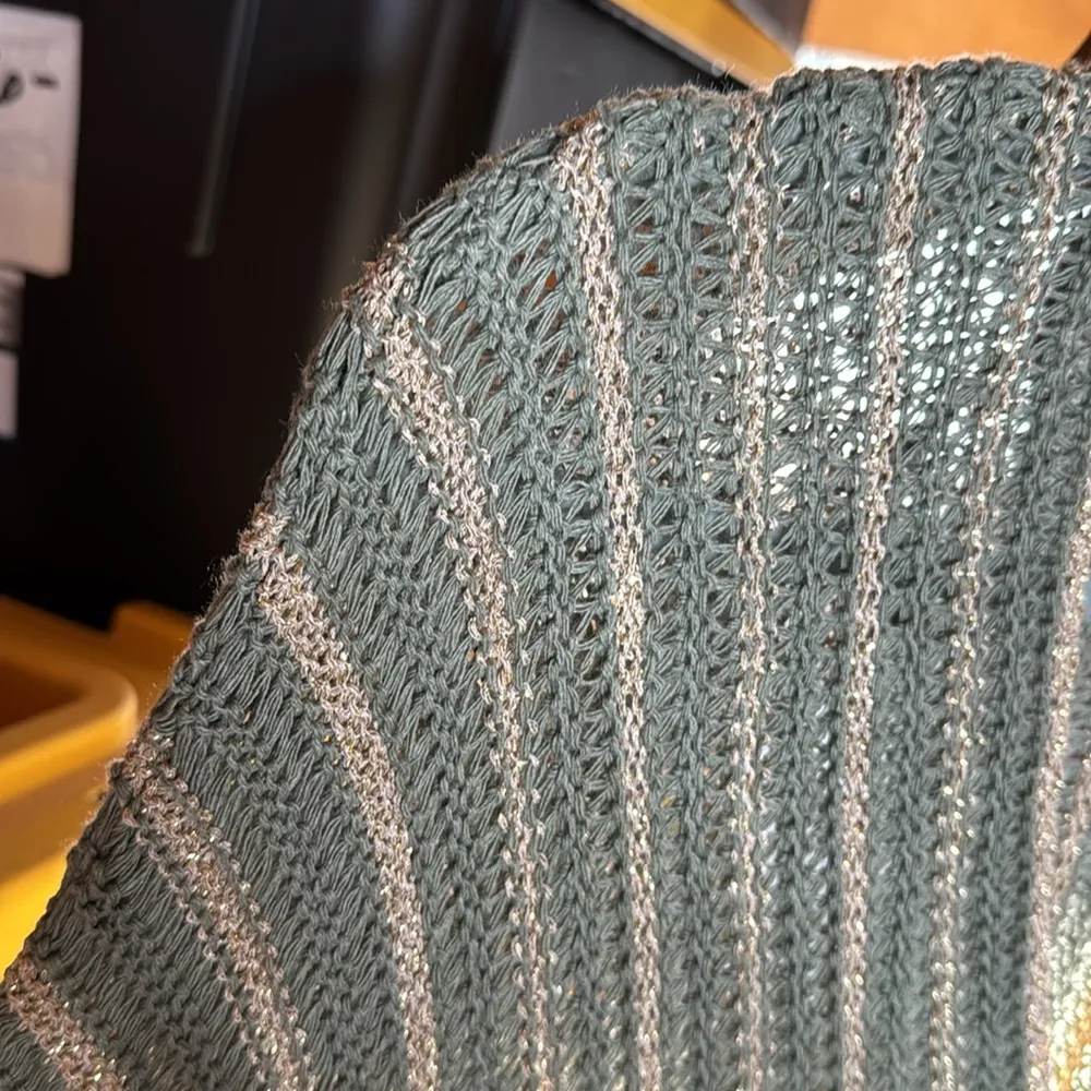 NWT Floris Made in Italy Knit Olive Gold Swim Cover Up Dress Size Small / Medium Green - Image 14