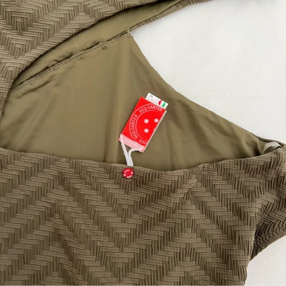 Red Carter Asymmetric Maillot One Shoulder Cut Out One Piece Swimsuit - Image 8