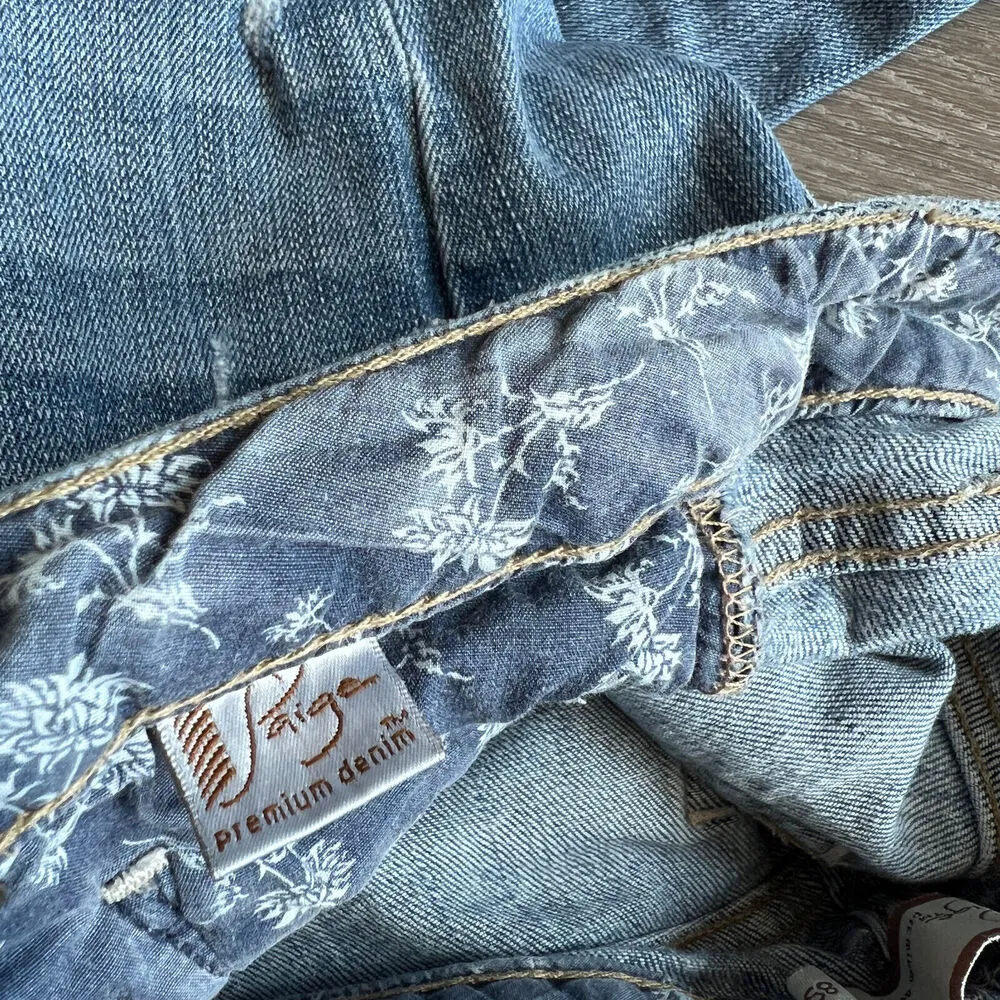 Paige Hollywood Hills Jeans Womens 28 Classic Rise Bootcut Distressed Blue - Image 16