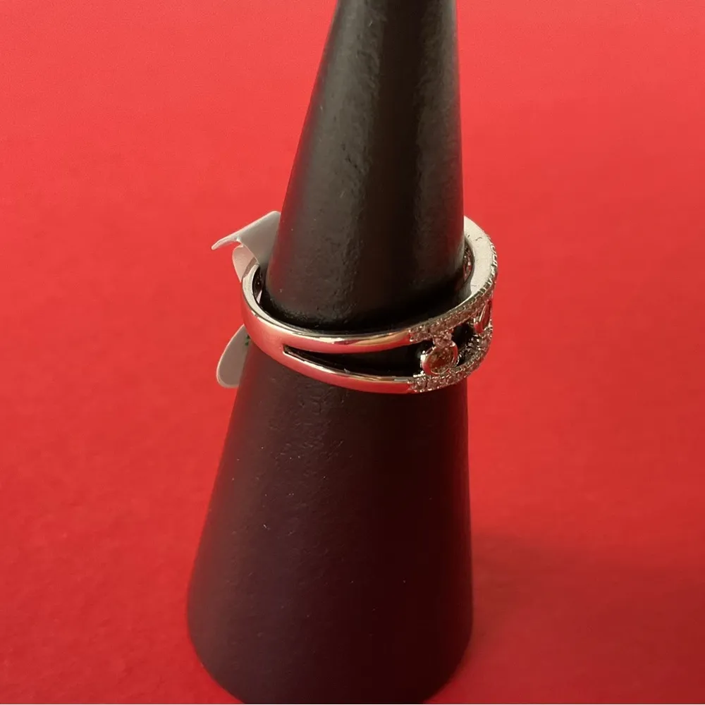 Bomb Party RBP5658 “Glam Doll” Smokey Topaz CZ on Rhodium Size 8 Ring NWT - Image 2