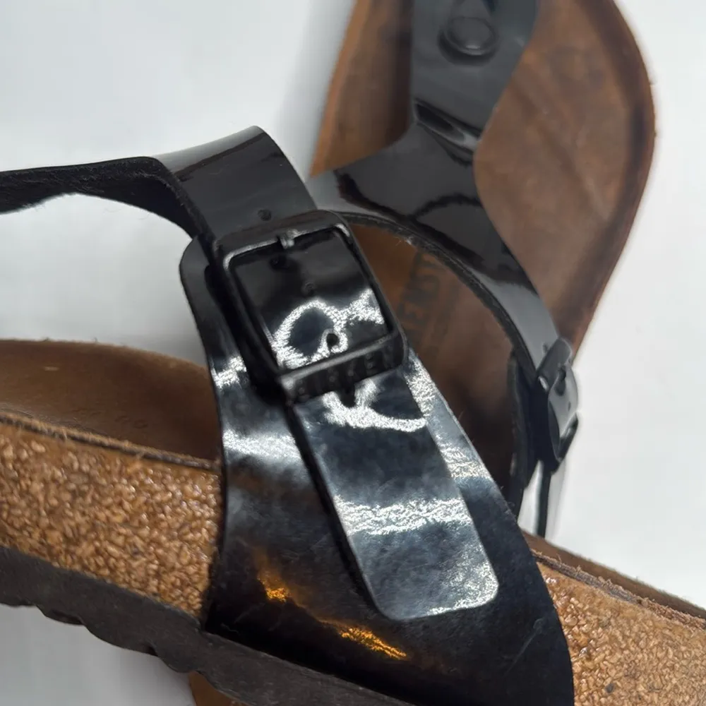 BIRKENSTOCK Women’s Gizeh Black Patent Thong Sandal S-219 Sz 8-8.5 Regular Width - Image 7