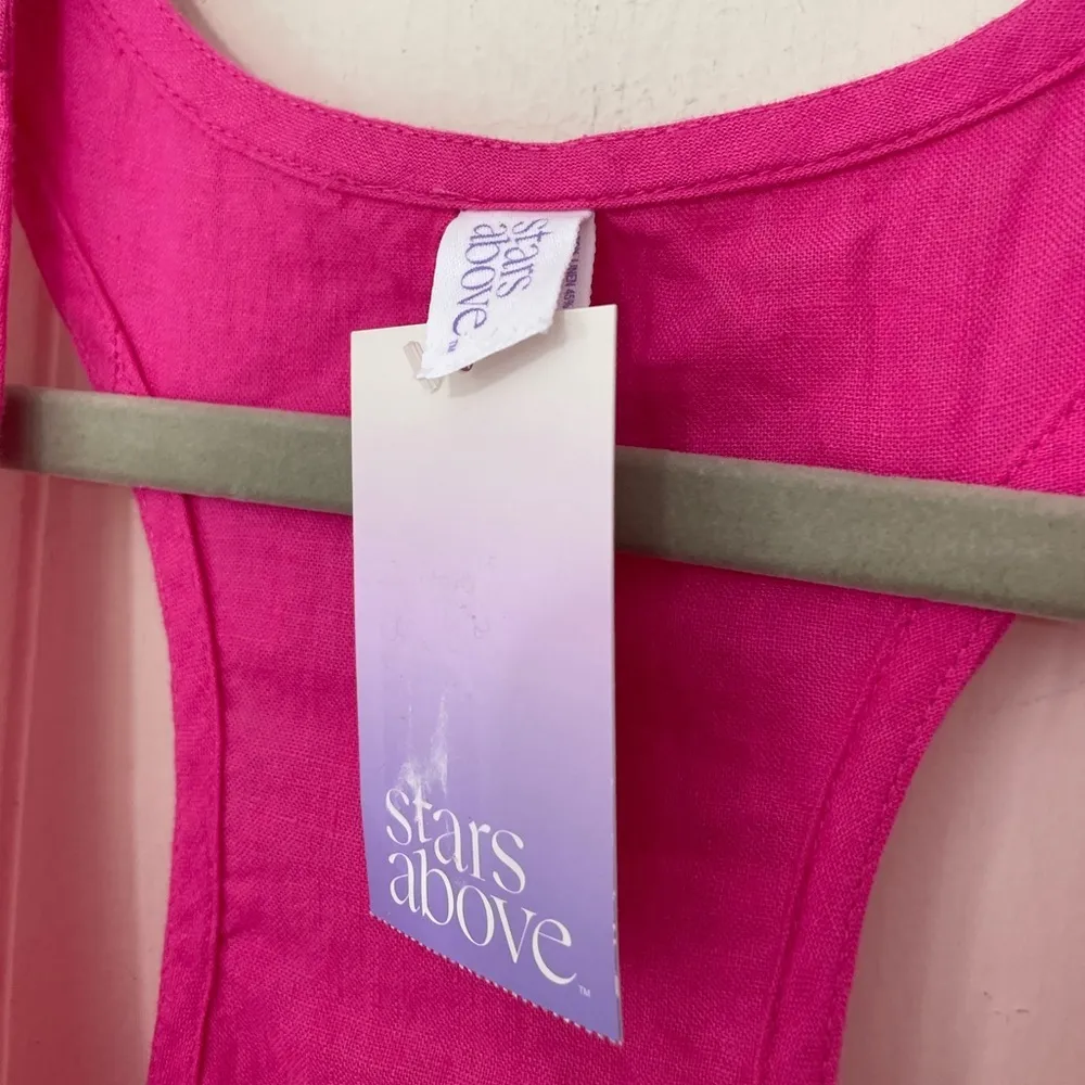 Stars Above NWT Pink Sleeveless Crop Top Racerback Tank Boxy ~ Size L - Image 6
