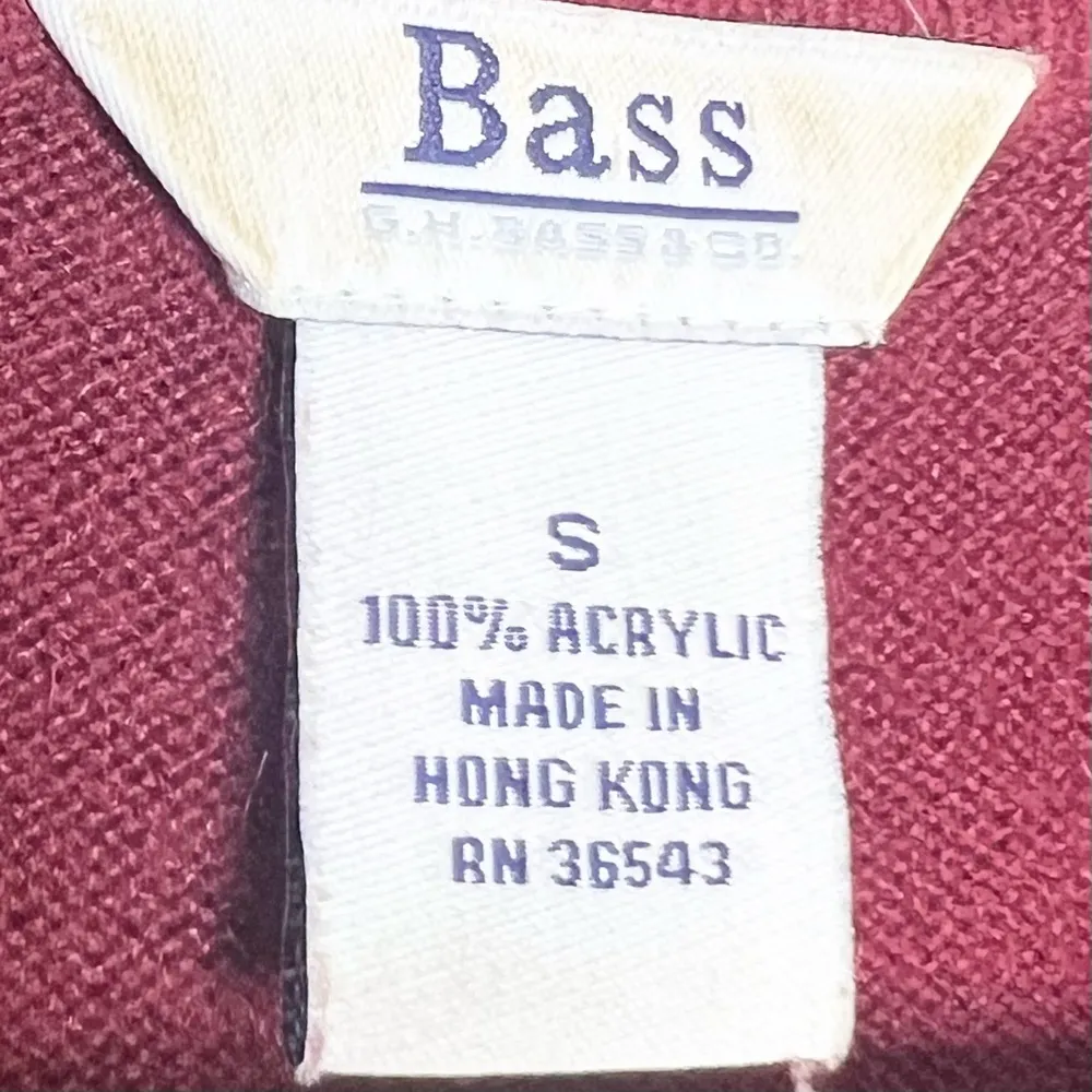 Vintage Bass Red Long Sleeve Collared Sweater Top Size Small - Image 6