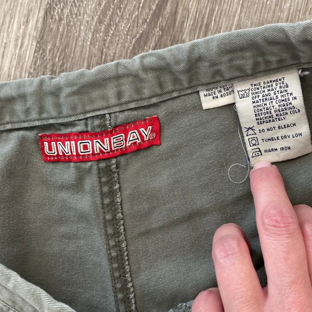 Vintage y2k 2000s unionbay cargo drawstring utility pants green low rise medium - Image 8