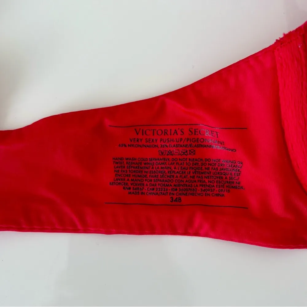 Victoria's Secret Red Push-Up Red Bra 34B - Image 4