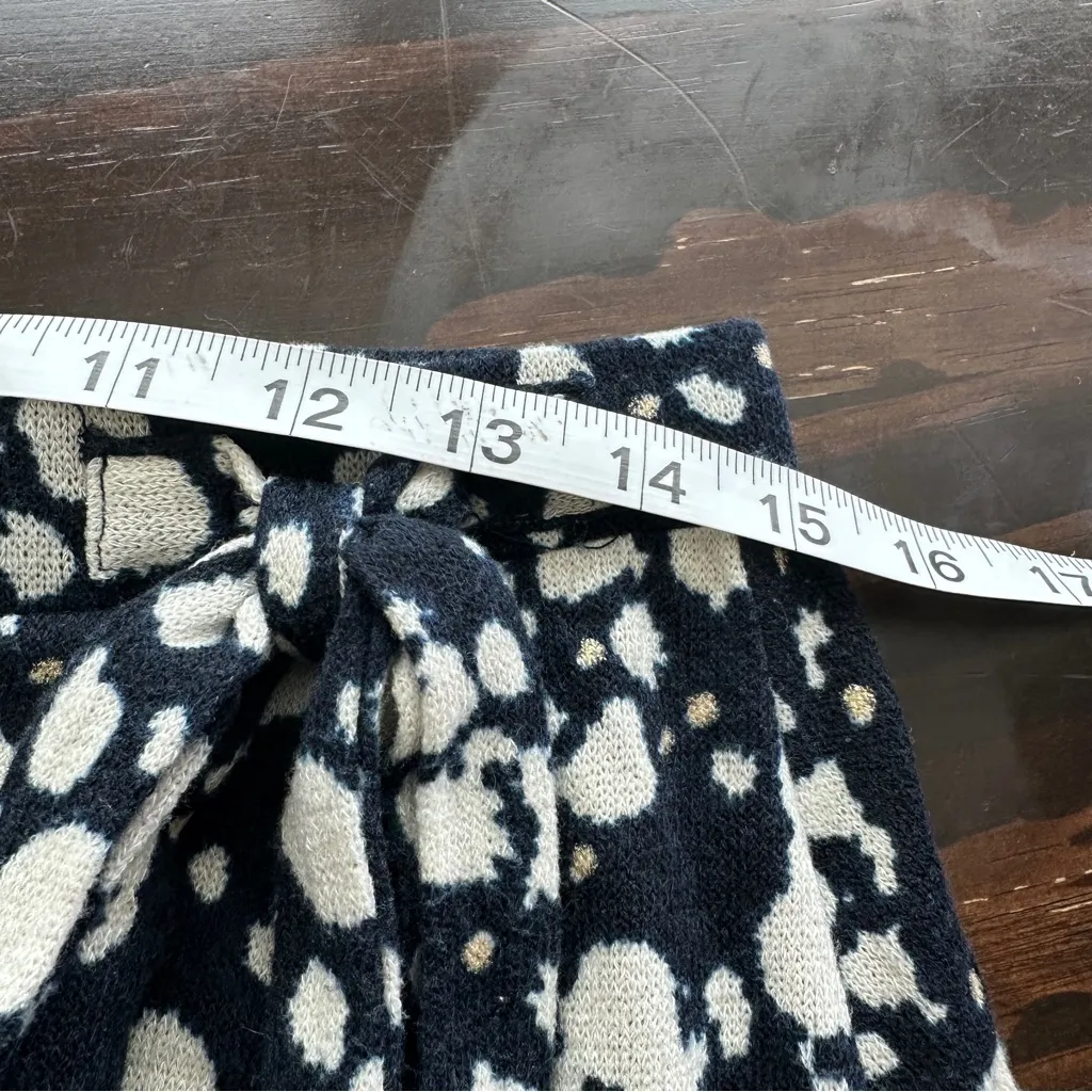 Maeve Faux Wrap Navy Confetti Knot polka dot feminine Skirt M - Image 12