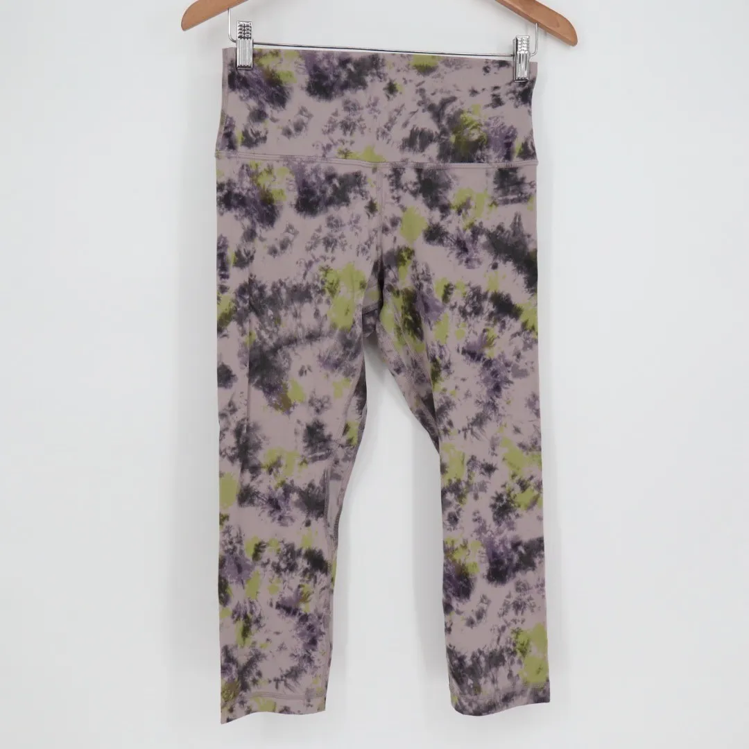 Lululemon Align Tie Dye Crop Leggings Size 8 Purple Green Athleisure - Image 2
