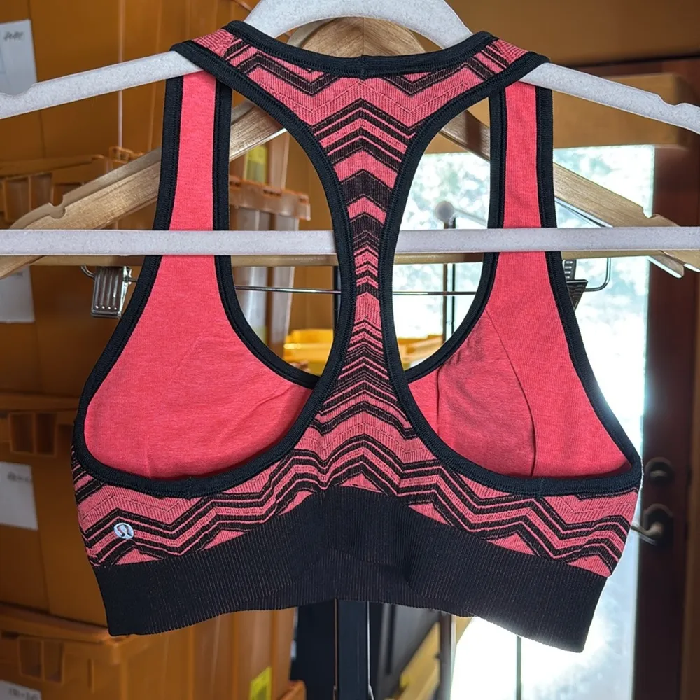 Lululemon Ebb & Flow Racerback Bra Reversible Heathered Electric Coral Size 4 - Image 8