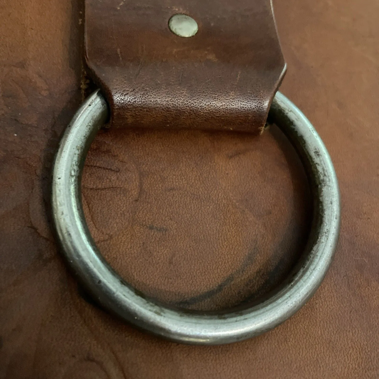 Vintage Leather Floral Tooled Shoulder Bag Saddle Bag 9x9.5 in - Image 11