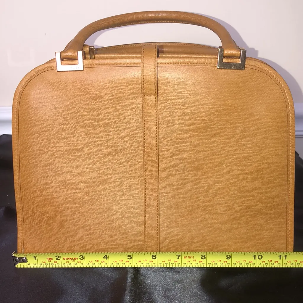 GUCCI Tan Leather Jackie Push Lock Dual Zipper Rolled Handle Bag MINT CONDITION - Image 13