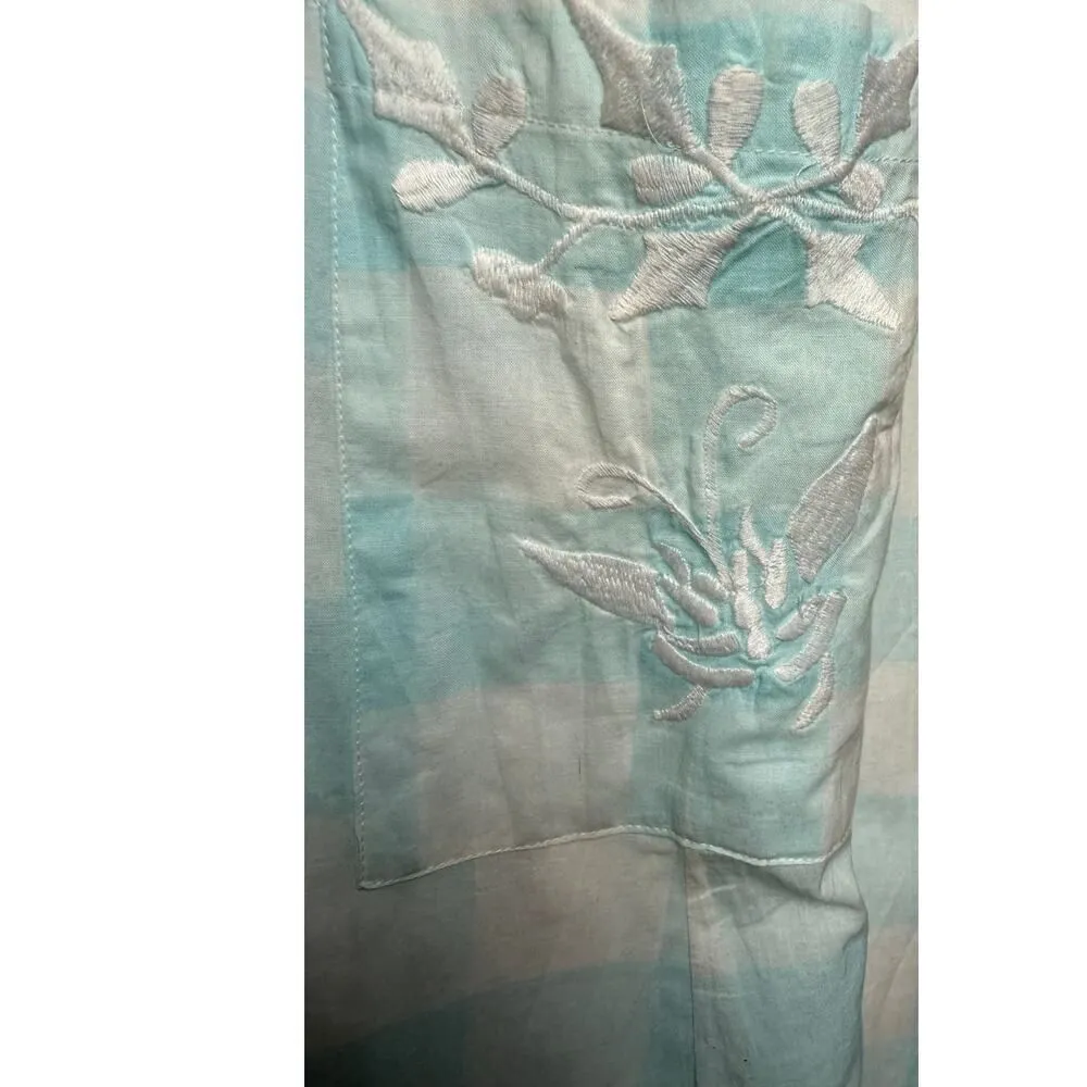 Juliet Dunn Blue Gingham Tie Shoulder Dress NWT Sz. 2 (US 6 - Image 8