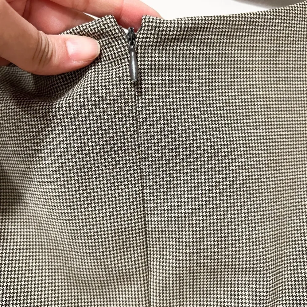 ALEX MARIE Crew Neck Plaid Brown Sheath Dress Sz 12 - Image 6