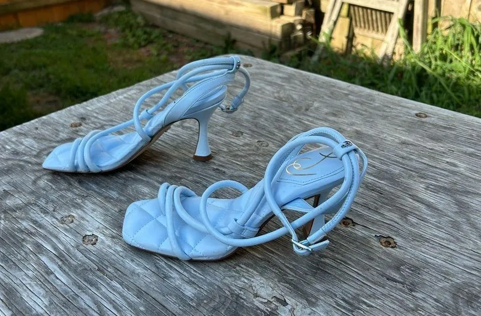 SAM EDELMAN Women's Maven Strappy Leather‎ Sandals Blue size 6.5 - Image 4