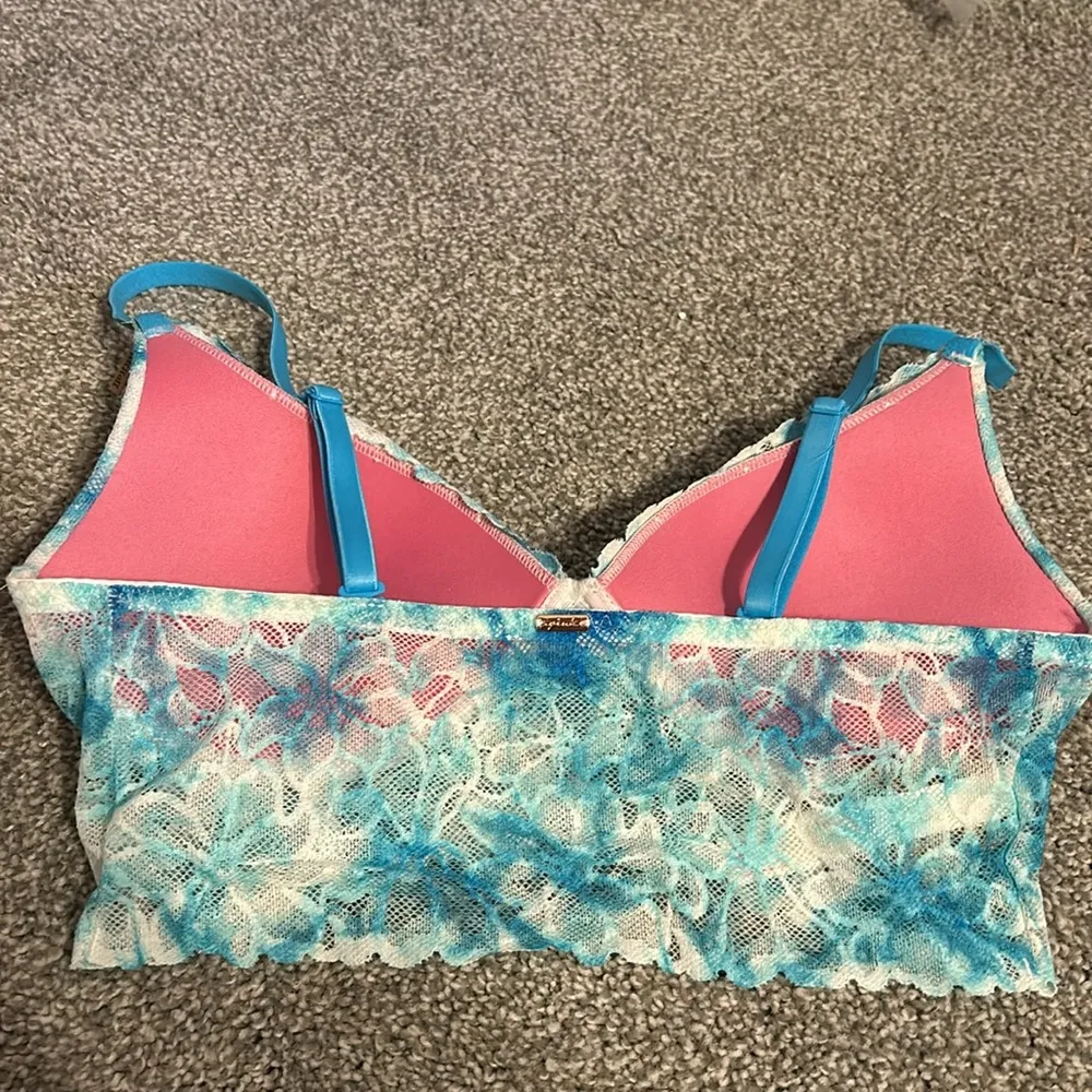 NWT Victoria’s Secret PINK Push Up Lace Bralette Small Tie Dye - Image 3