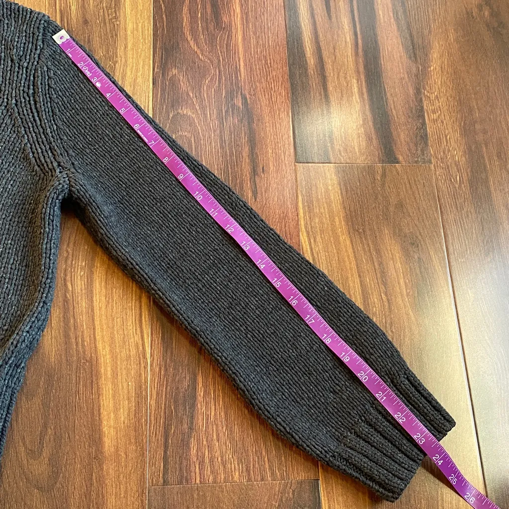 White + Warren Knit Chunky Boxy Mock Neck Sweater Charcoal Black Size M - Image 7