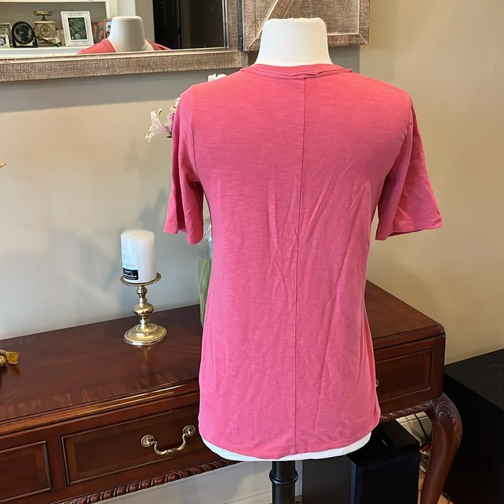 Gap Vintsge Red Star-Patterned V-Neck Women's Top - Image 7