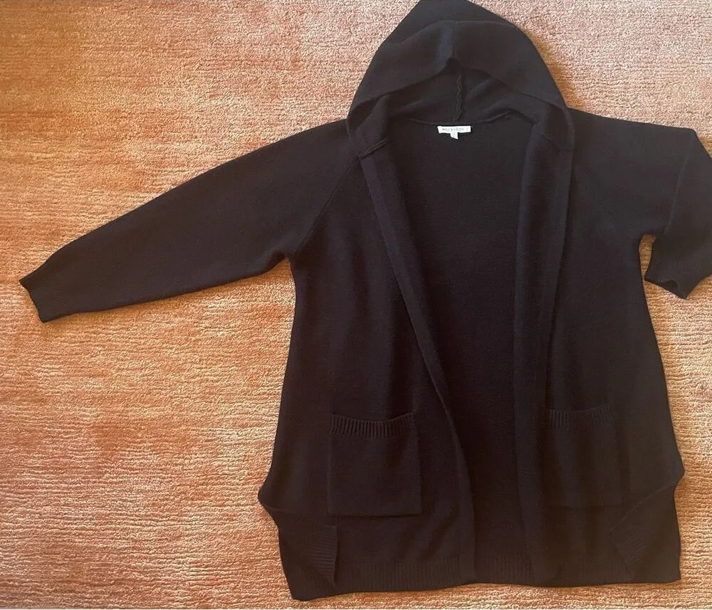 Workshop Republic Women’s Black Open Front Hoodie Soft 2 Pockets Cardigan 1X - Image 1