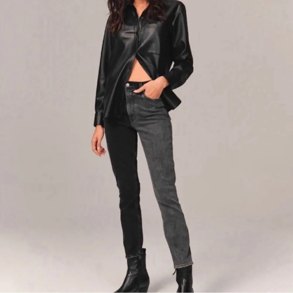 Abercrombie & Fitch Curve Love Skinny High Rise Two Tone Gray Black- Size 2 (26) - Image 2