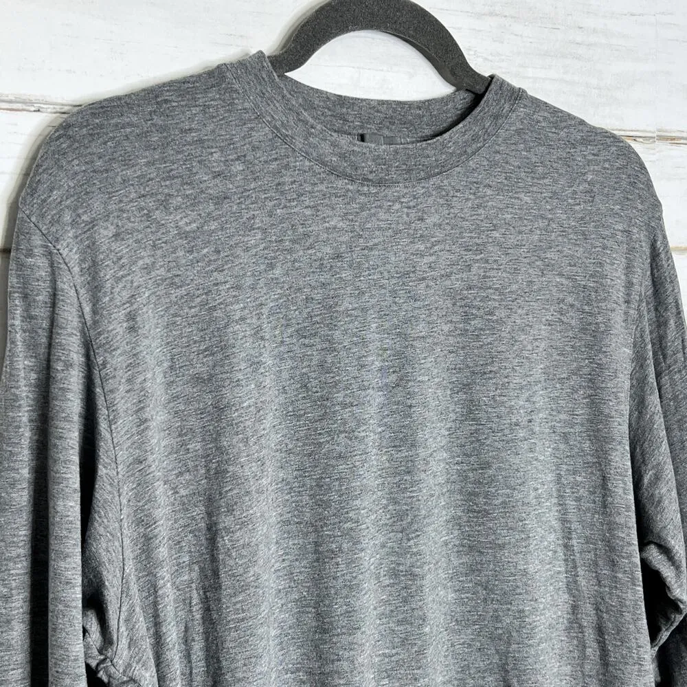 Skims Boyfriend Shirt Heathered Grey Crew Neck Long Sleeve Size Large - Image 6
