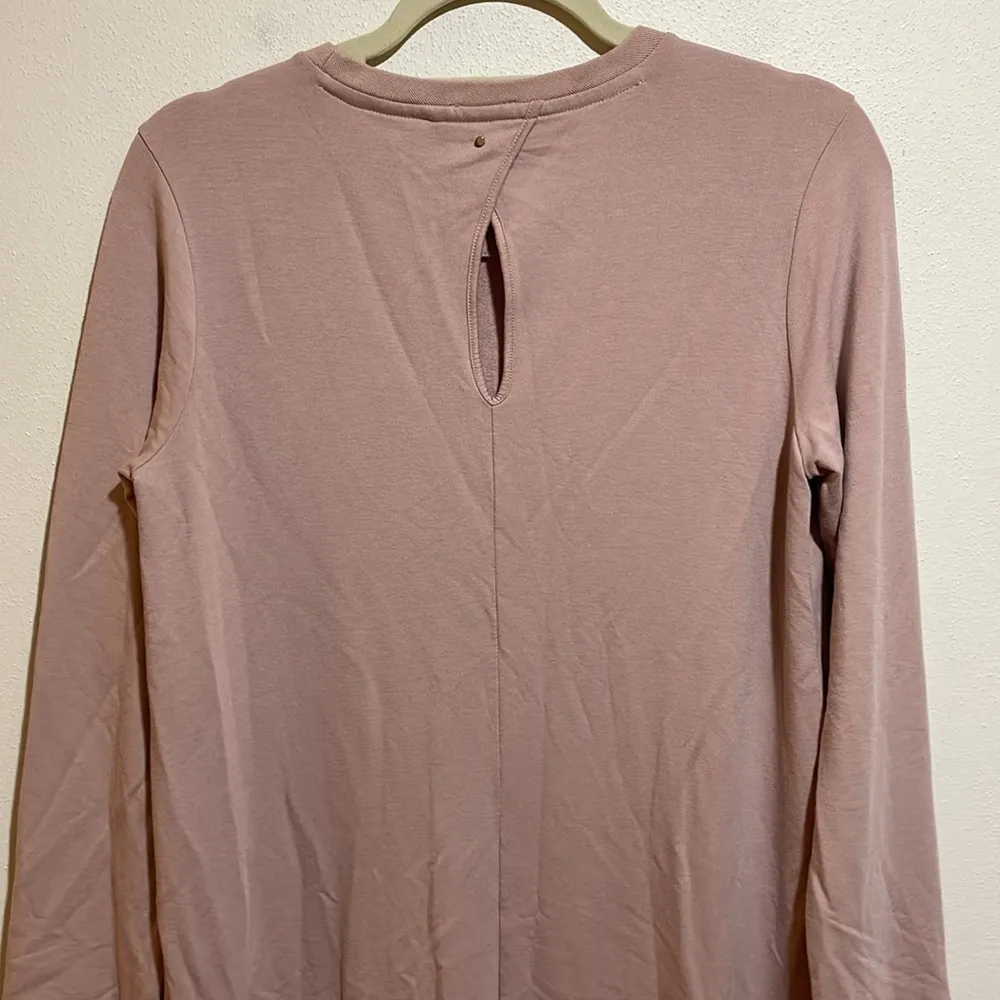 Cuyana Blush Pink French Terry Long Sleeve Midi Sweatshirt Dress Size Medium - Image 13