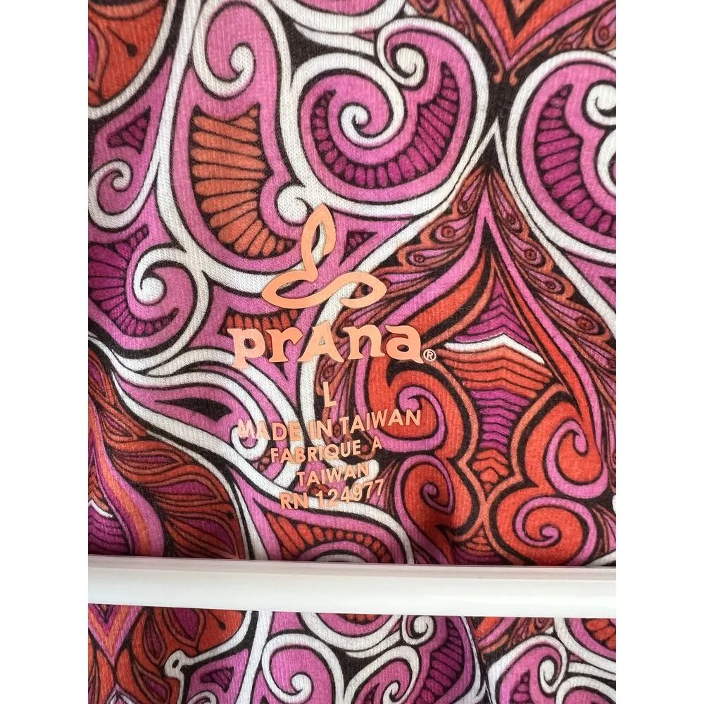 Prana Athletic Casual Dress Orange Pink Paisley Pattern Large Vacation - Image 7