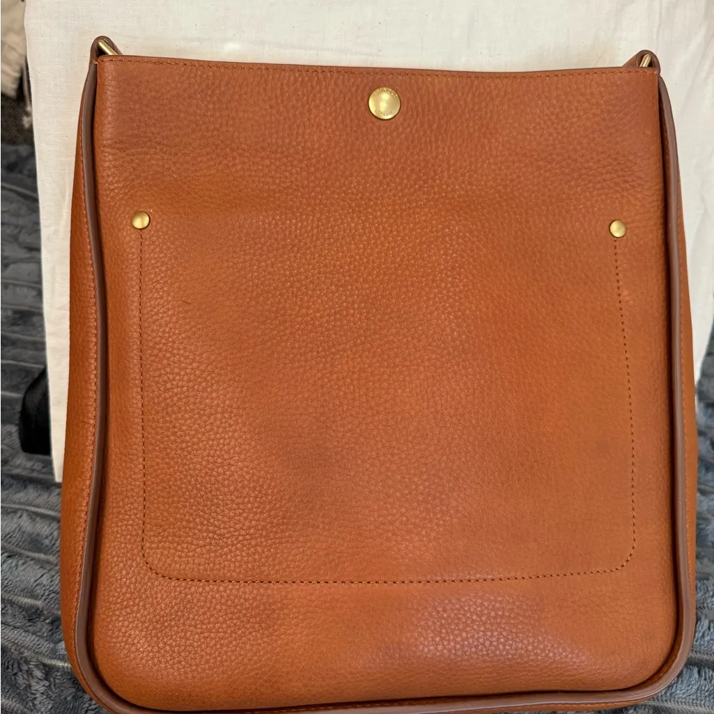 Shinola Pocket Crossbody Bag Leather Camel Tan Adjustable Strap New - Image 9