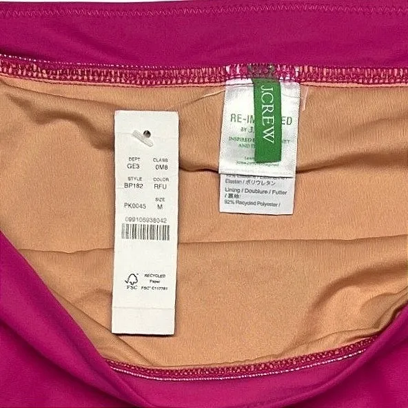 J.Crew Swim Skirt Medium Radiant Fuchsia High Rise Full Coverage NWT - Image 6