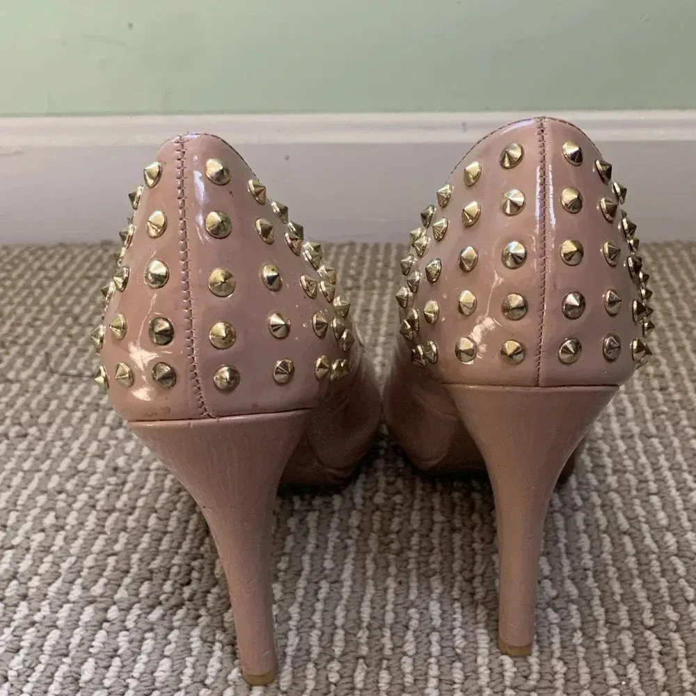 Steve Madden Gold Studded Heels - Image 4