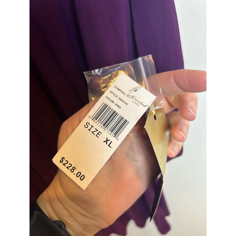 Essentials by ABS Studio XL Dress Purple Eggplant Cottage Vintage Midi - Image 6