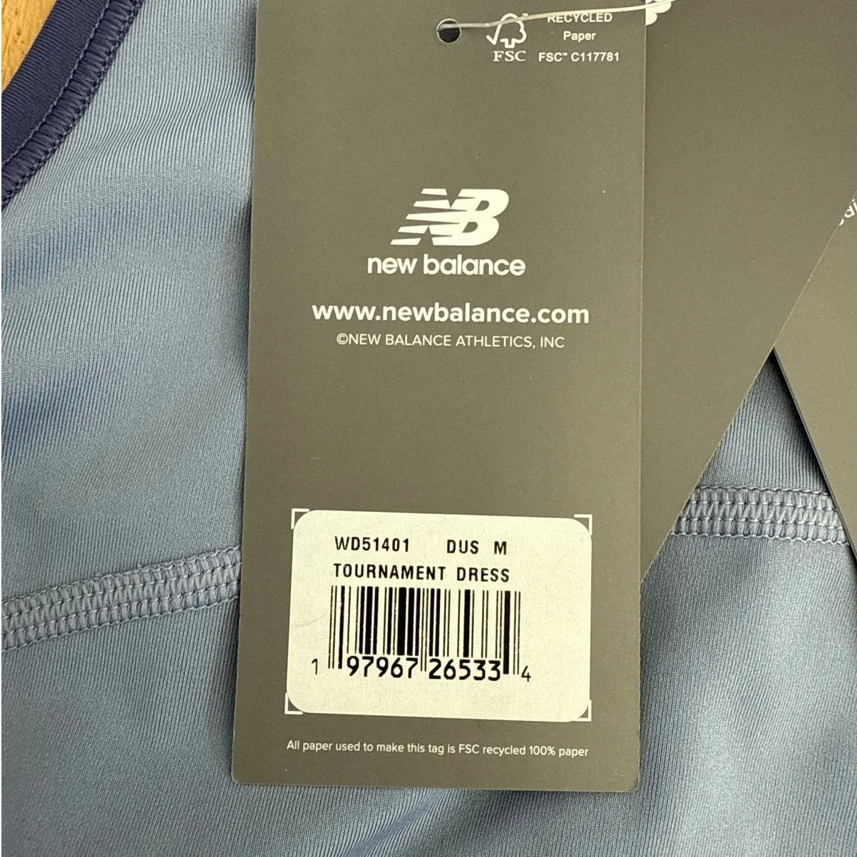 New Balance Dry Fit Mini Dress Paris Tournament Size M Blue Green - Image 2