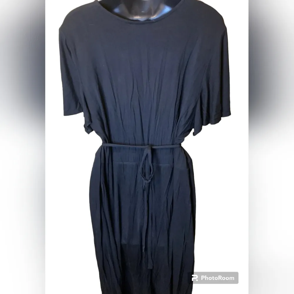 Lane Bryant Sexy black dress, Medallion Beaded Waist Accent, Flutter Sleeves - Image 2