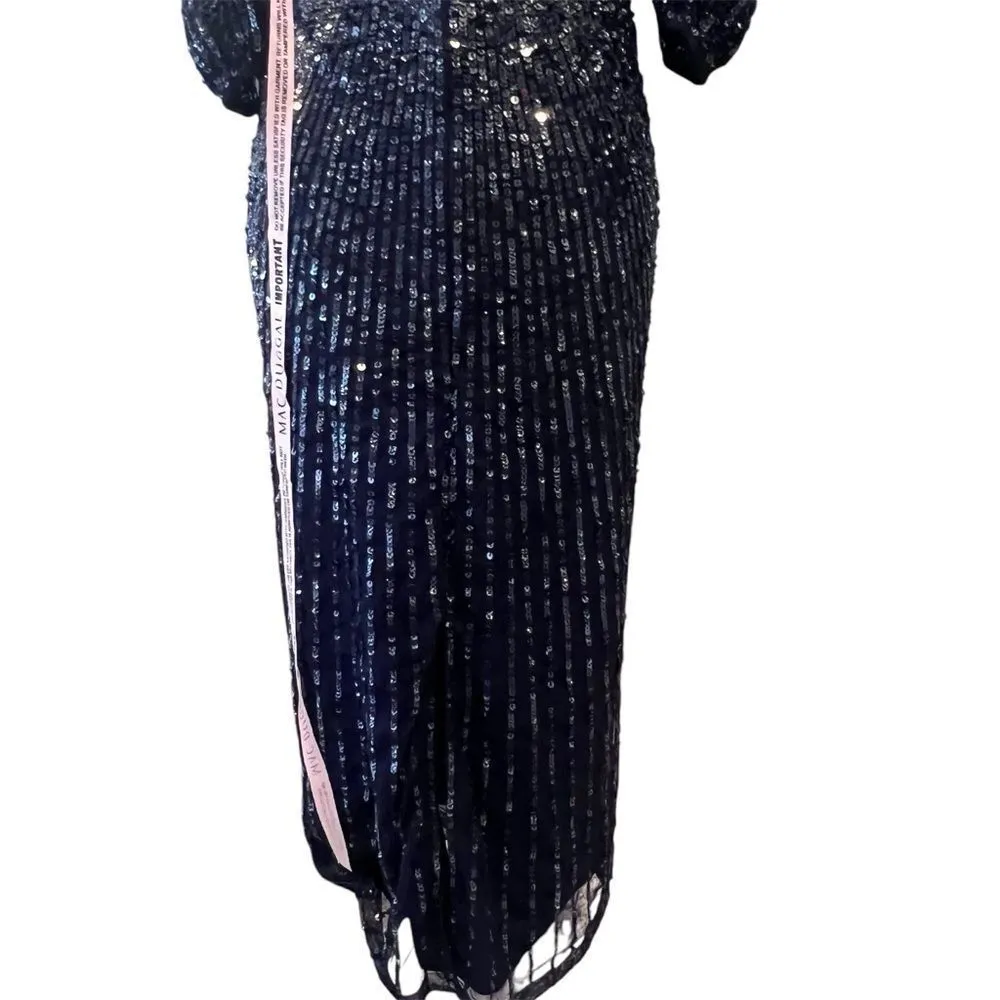 NWT‎ Mac Duggal Midnight sequin midi dress style 5578 size 8 women's - Image 6