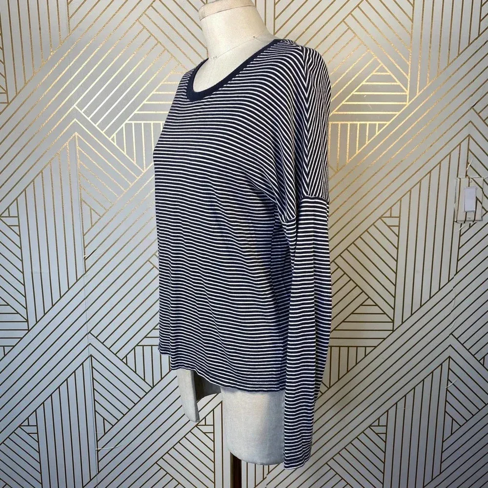 Marine Layer Navy Blue Stripe LongSleeve Tee‎ Shirt - Image 4