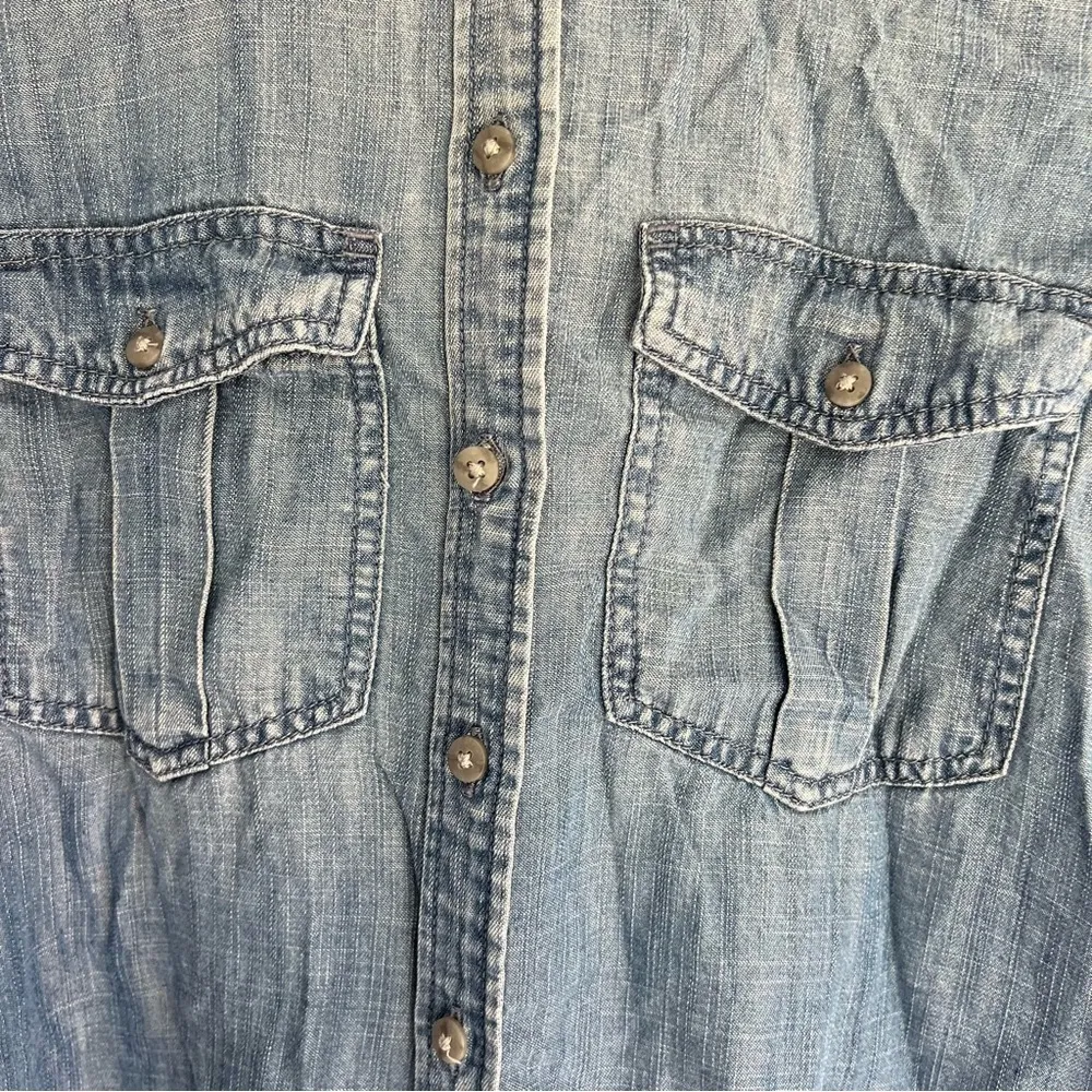 American Eagle button down chambray long sleeve shirt dress 100% Lyocell XS - Image 5