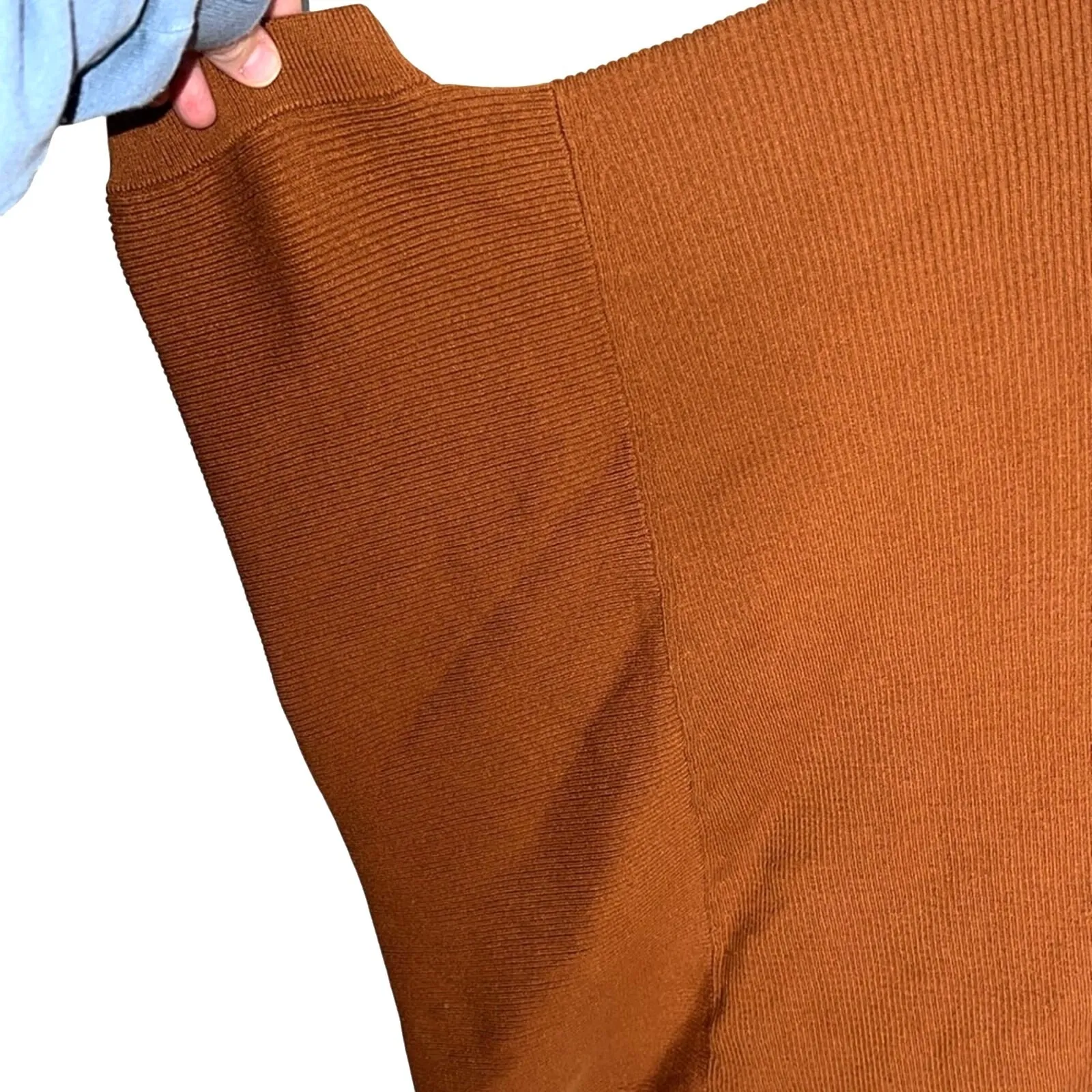 Anthropologie Vanessa Knit Poncho Sweater Rust Medium Cozy Boho‎ EUC - Image 4