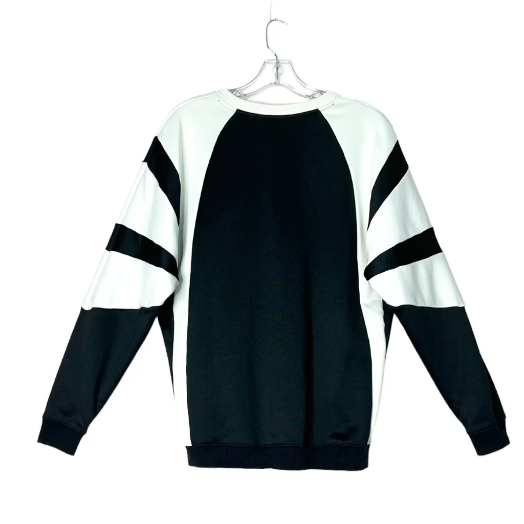 Adidas Sweatshirt Womens Small Black White Colorblock EQT‎ Originals Streetwear - Image 2